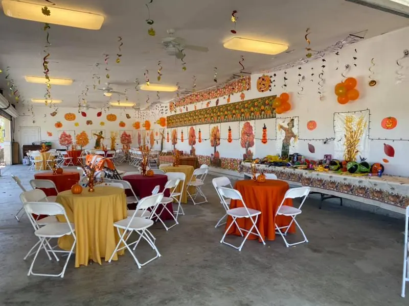 Event hall decorated for a party