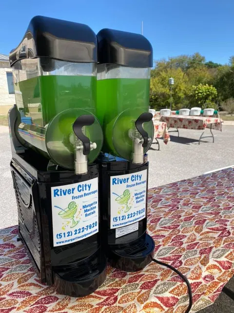 Lime margarita machine at an outdoor party
